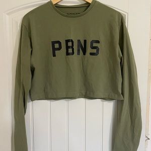Alphalete green cropped long sleeve - size S